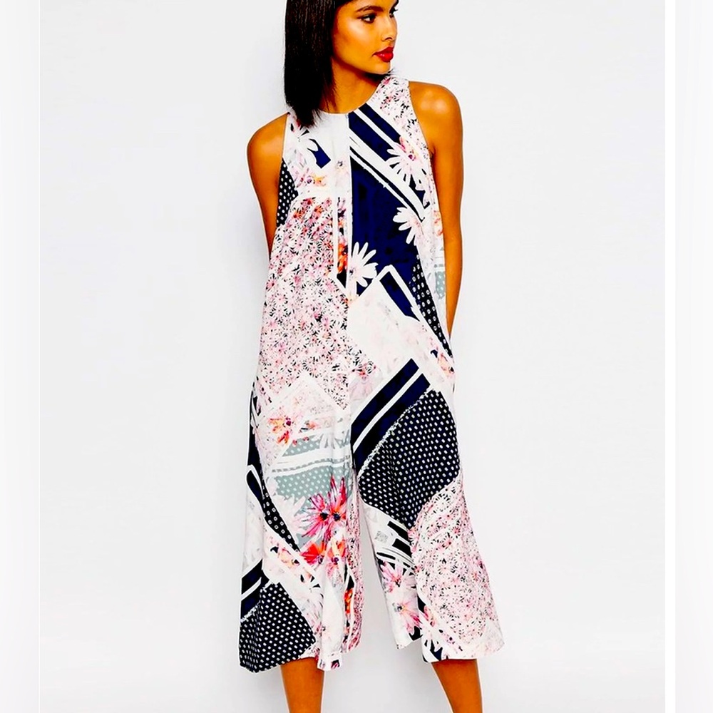 French Connection Samba Avenue Drape Jumpsuit with Pockets